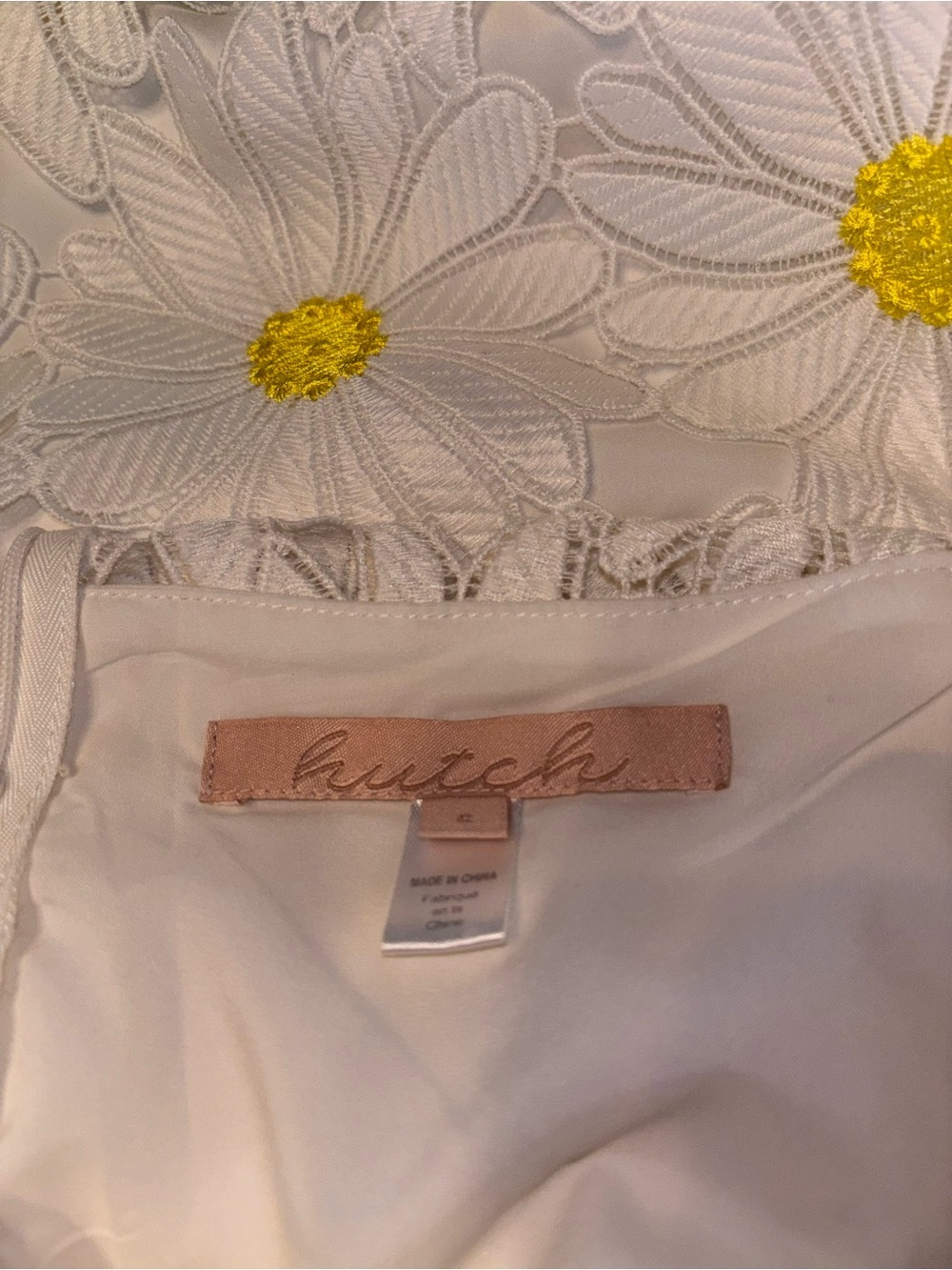 Hutch White Eyelet Dress with Yellow Daisy Embroidery - Picture 3 of 4